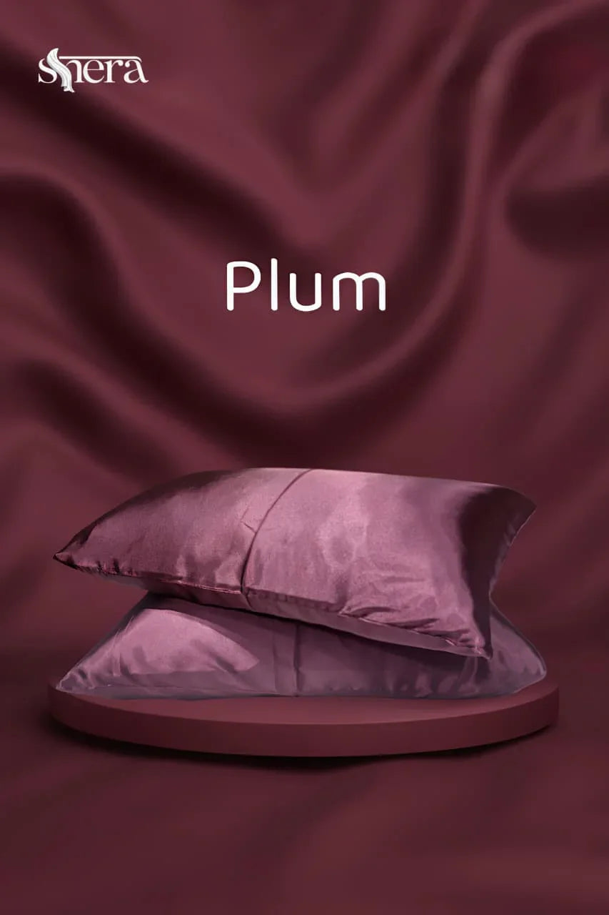 Plum Satin Silk pillow cover
