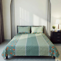 One king size bedsheet (8/7) feet with two pillow covers | Dot border