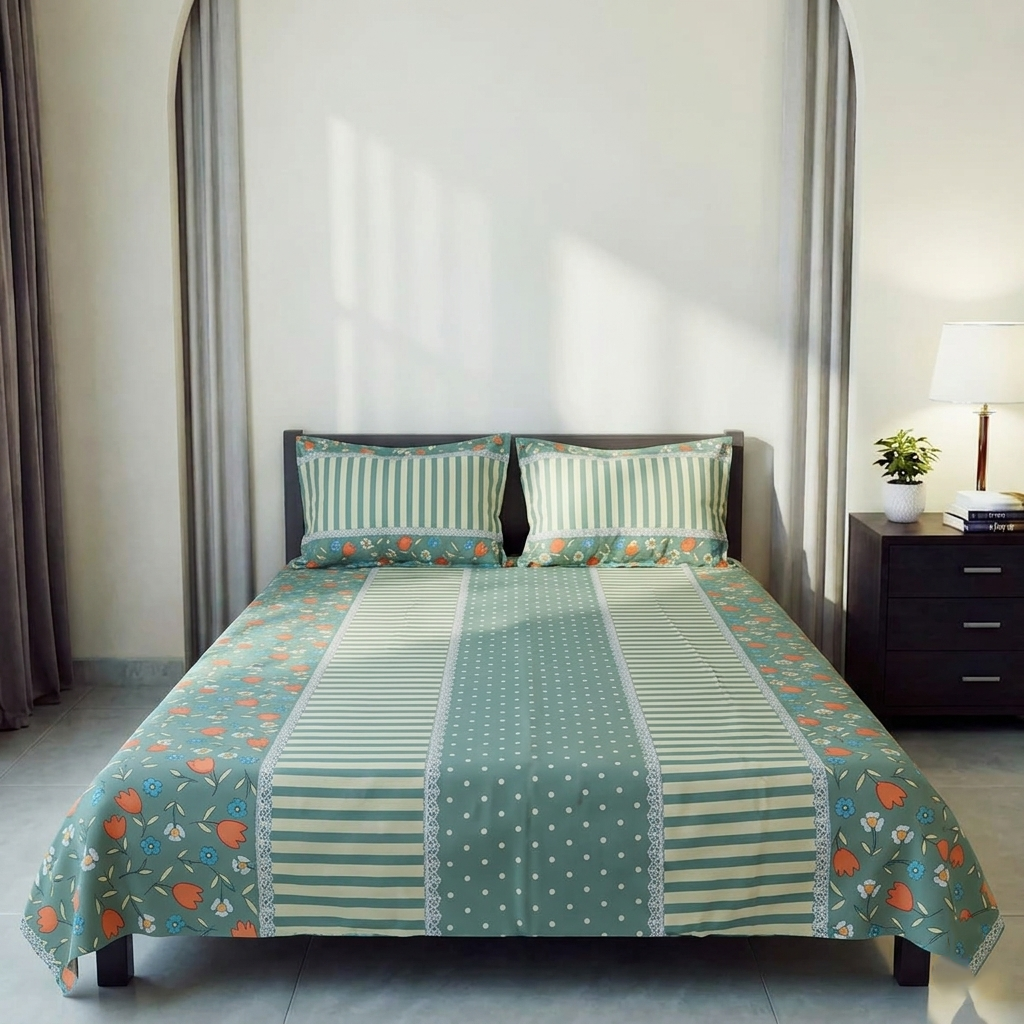 Bedsheet Set-বেডশিট সেট | Dot border