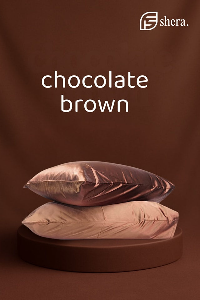 Chocolate Brown Satin Silk pillow cover