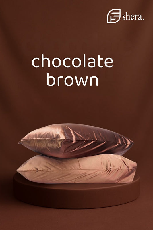 Chocolate Brown Satin Silk pillow cover