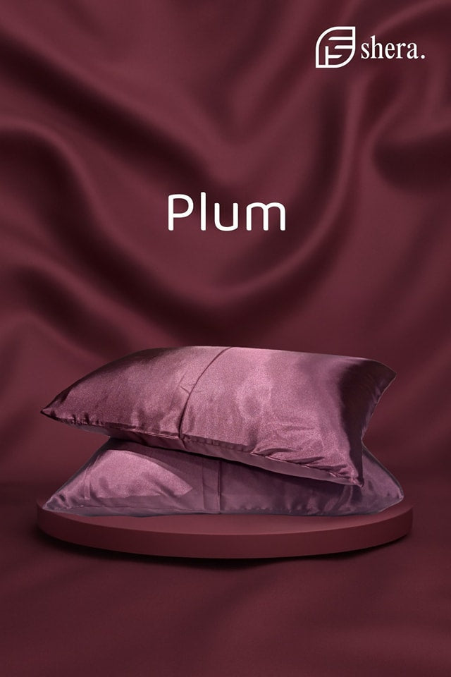Plum Satin Silk pillow cover