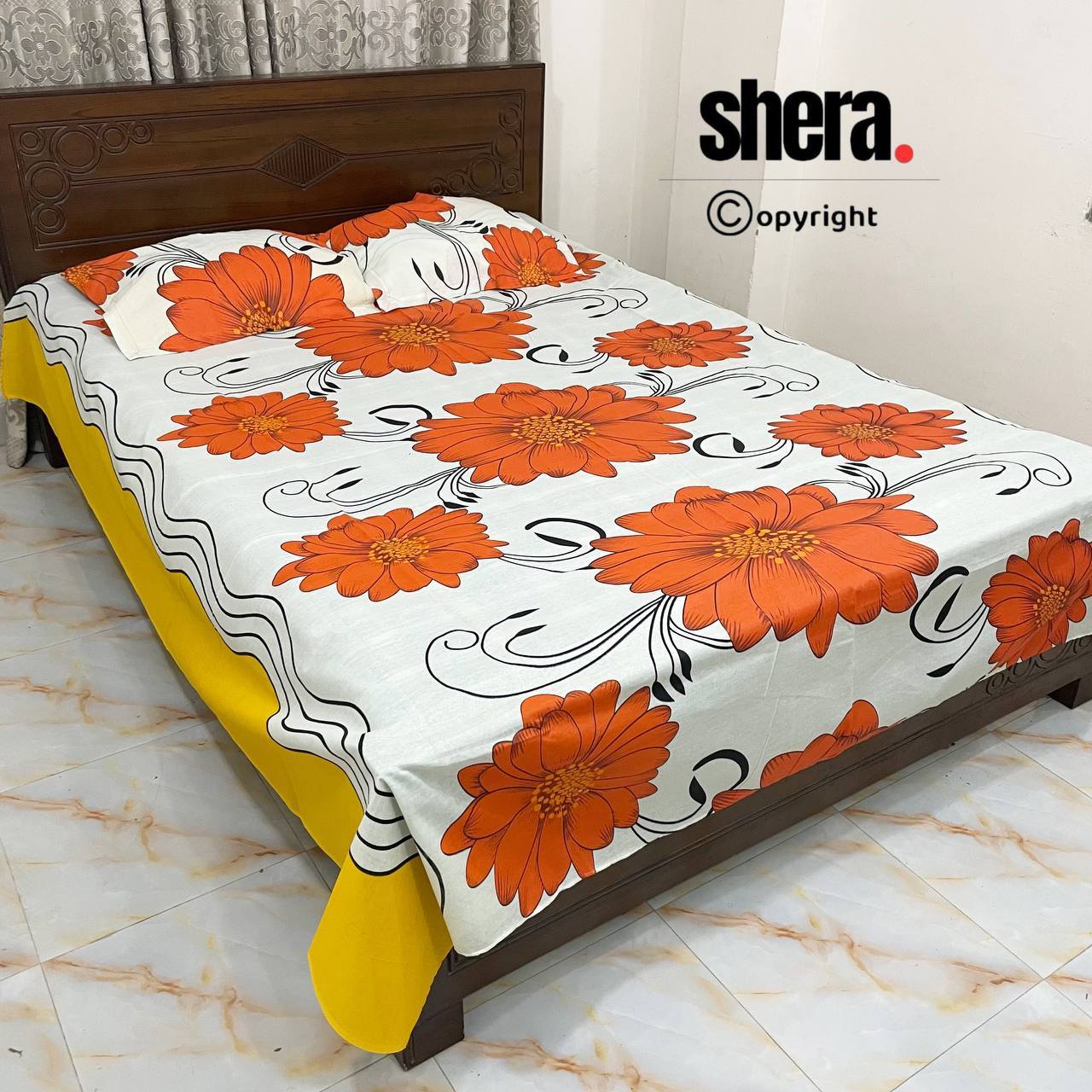 Bedsheet Set বেডশিট সেট | Lal boro phool