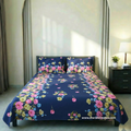 One king size bedsheet (8/7) feet with two pillow covers | Flower Border